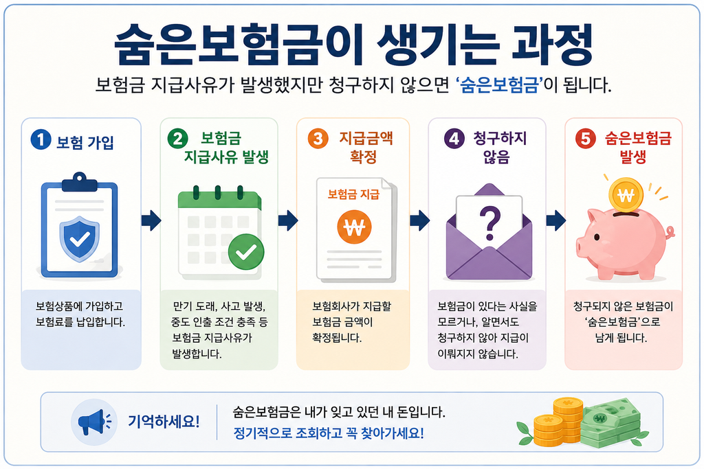 보험금 지급사유 발생 후 청구하지 않아 숨은보험금이 생기는 과정