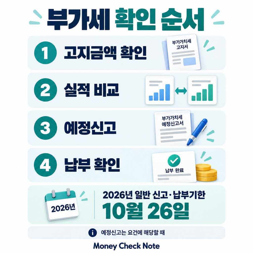 부가세 예정고지 확인부터 예정신고와 납부까지의 절차