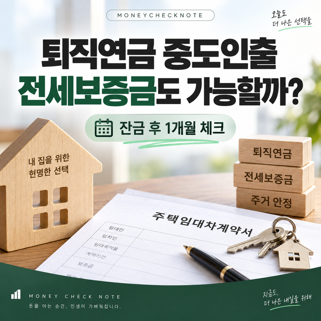 퇴직연금 중도인출 전세보증금 가능 여부와 잔금 후 1개월 신청 기준
