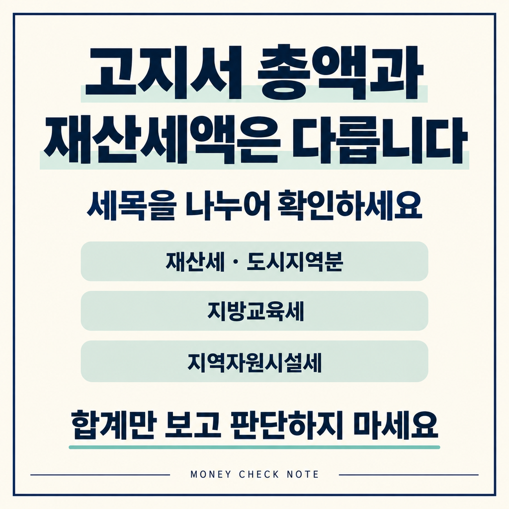 재산세 분납 판단을 위한 재산세와 지방교육세 및 지역자원시설세 구분