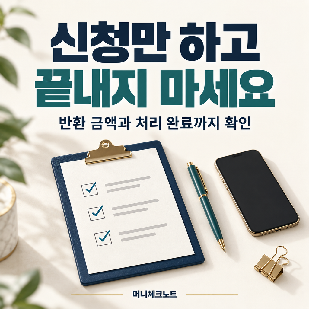대출 청약철회 신청 후 반환 금액 정산과 처리 완료까지 확인하라는 안내