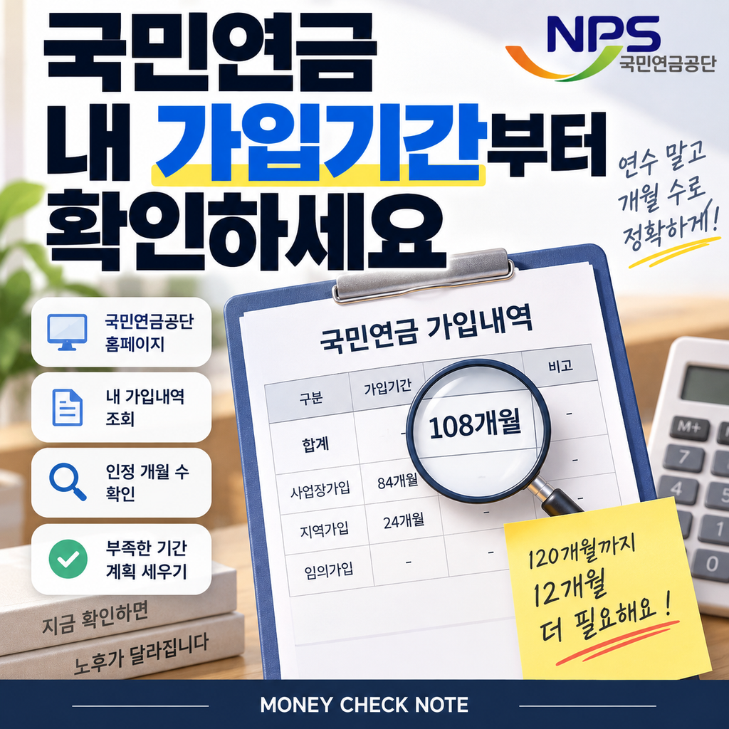 추가 보험료와 연금 수령 시점 확인을 위한 계산기와 달력 일러스트