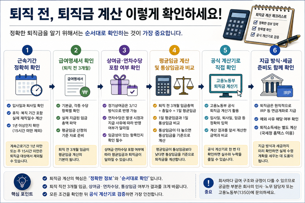 퇴직 전 퇴직금 계산 확인 순서