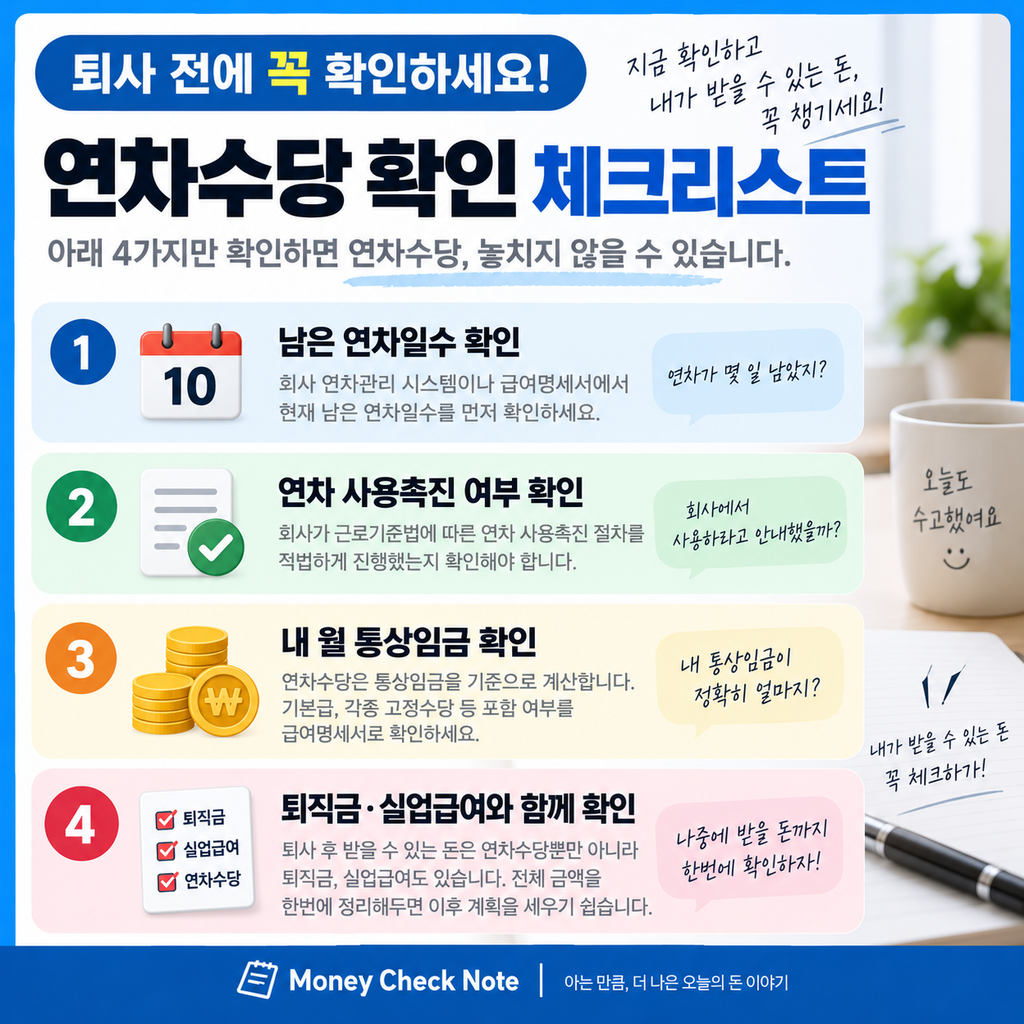 퇴사 전 연차 사용촉진 통상임금 퇴직금 실업급여 확인사항